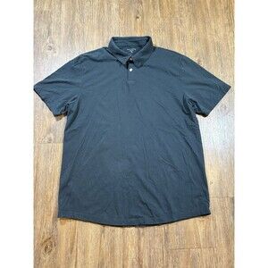 Mott & Bow Men’s Short Sleeve Polo Shirt Large Green Solid Slim Fit